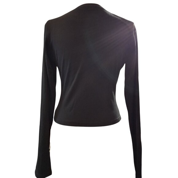 Commense Black Ribbed Long Sleeve Button-Up Henley Top XL 95% Cotton 5% Elastane - Picture 3 of 8